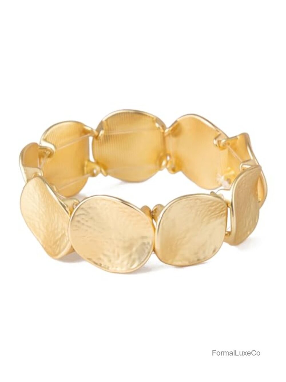 Chunky Hammered Gold Bangles Bracelet Vintage Statement Stretch Bracelet